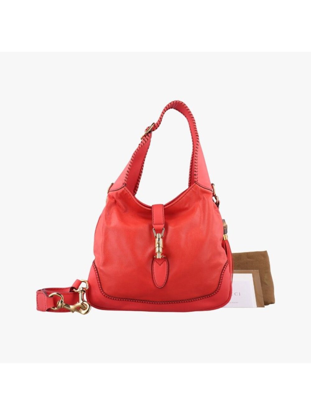 Gucci New Jackie Orange Leather Shoulder Bag